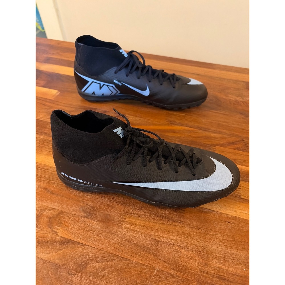 Nike Mercurial Zoom Black Light Blue Turf Soccer Cleats FQ8331-001 Mens 10
